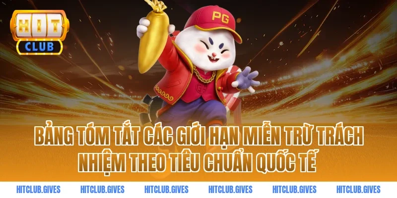 Bảng tóm tắt các giới hạn miễn trừ trách nhiệm theo tiêu chuẩn quốc tế